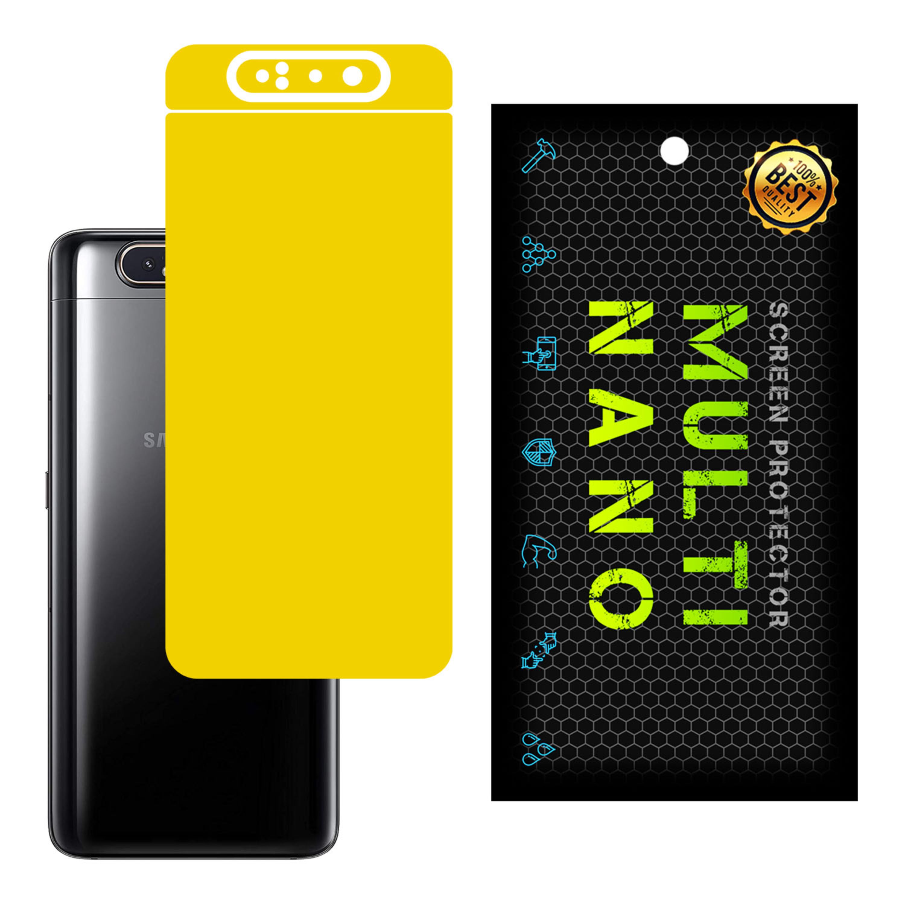 برچسب پوششی MultiNano مدل X-F1M-Yellow برای پشت موبایل سامسونگA80