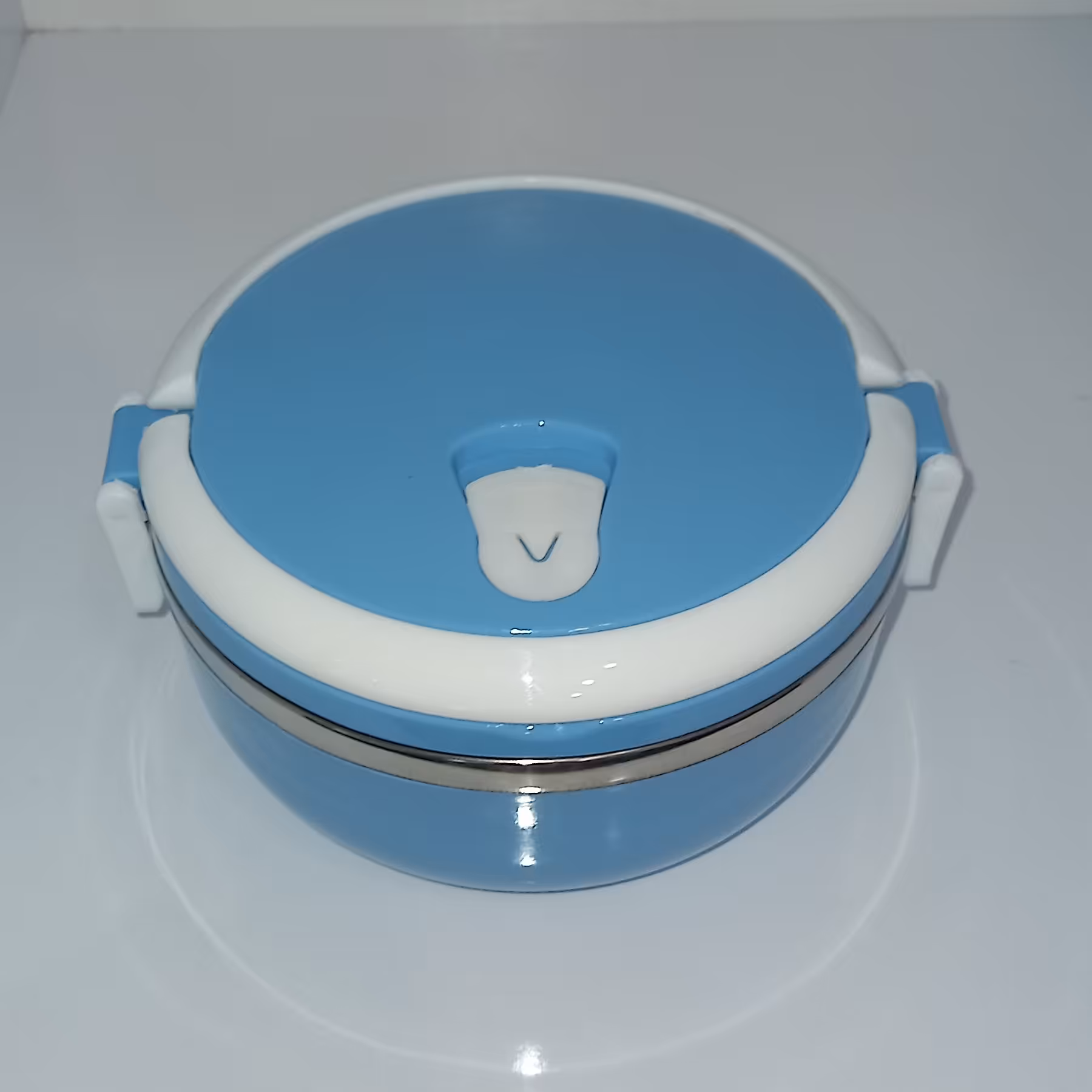 ظرف گرم نگه دارنده فلاسکی قفل دار سوپاپ دار  داخل استیل واشر دار دسته دار ،ظرف غذا ، لانچ باکس ، پس کرایه  