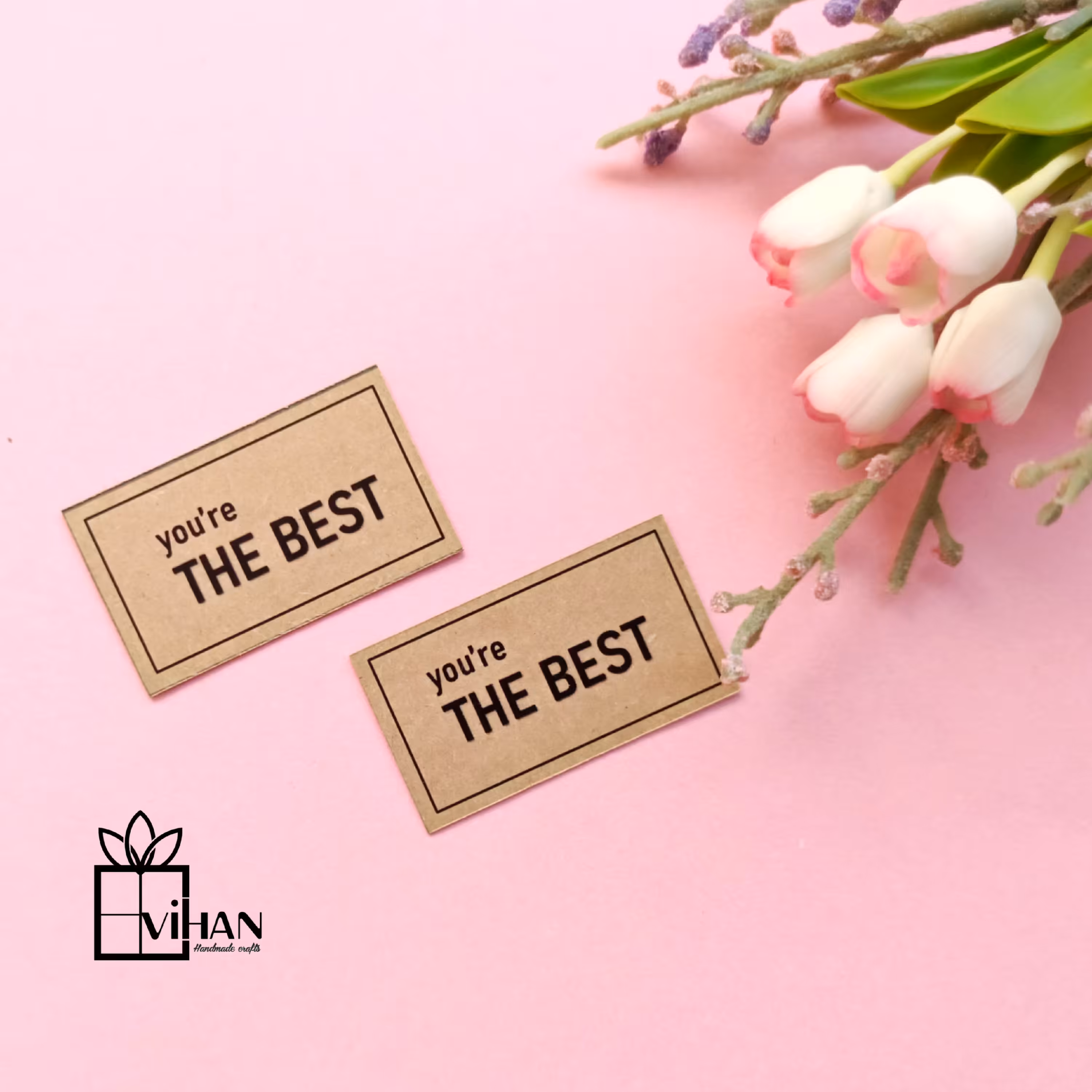 کارت تگ مستطیلی کرافت مقوایی پشت ساده بسته ده تایی 5