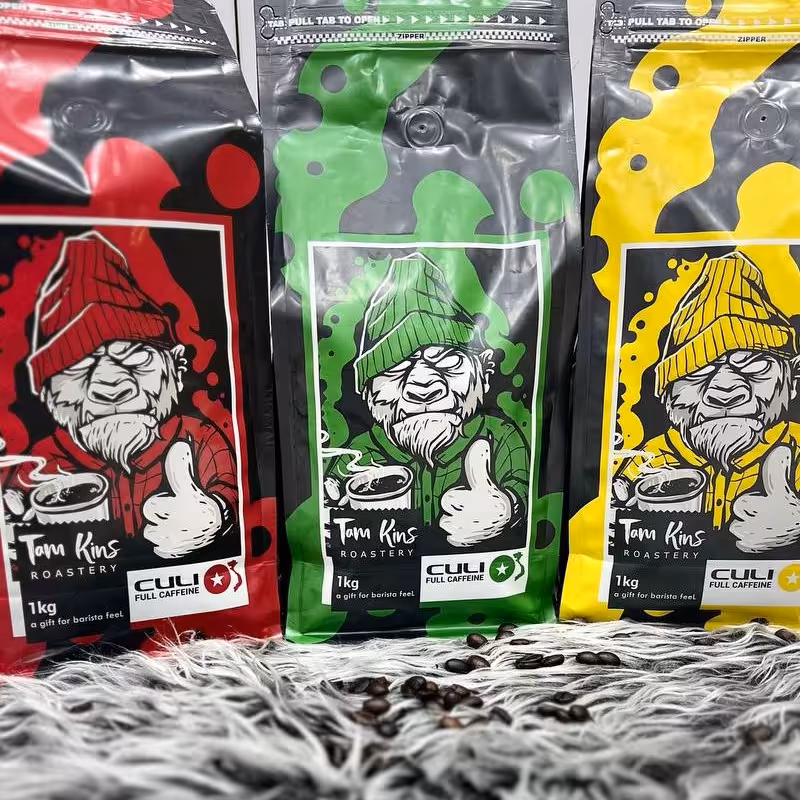 قهوه دان تام کینز-TamKins کولی در 3لاین - سبز-زرد-قرمز - پک 1 کیلویی