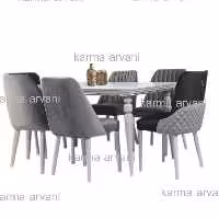 میز ناهارخوری10نفره چوبی مدل پیکاسو4 رنگ طوسی روشن و تیره برند کارما ارسال رایگان 