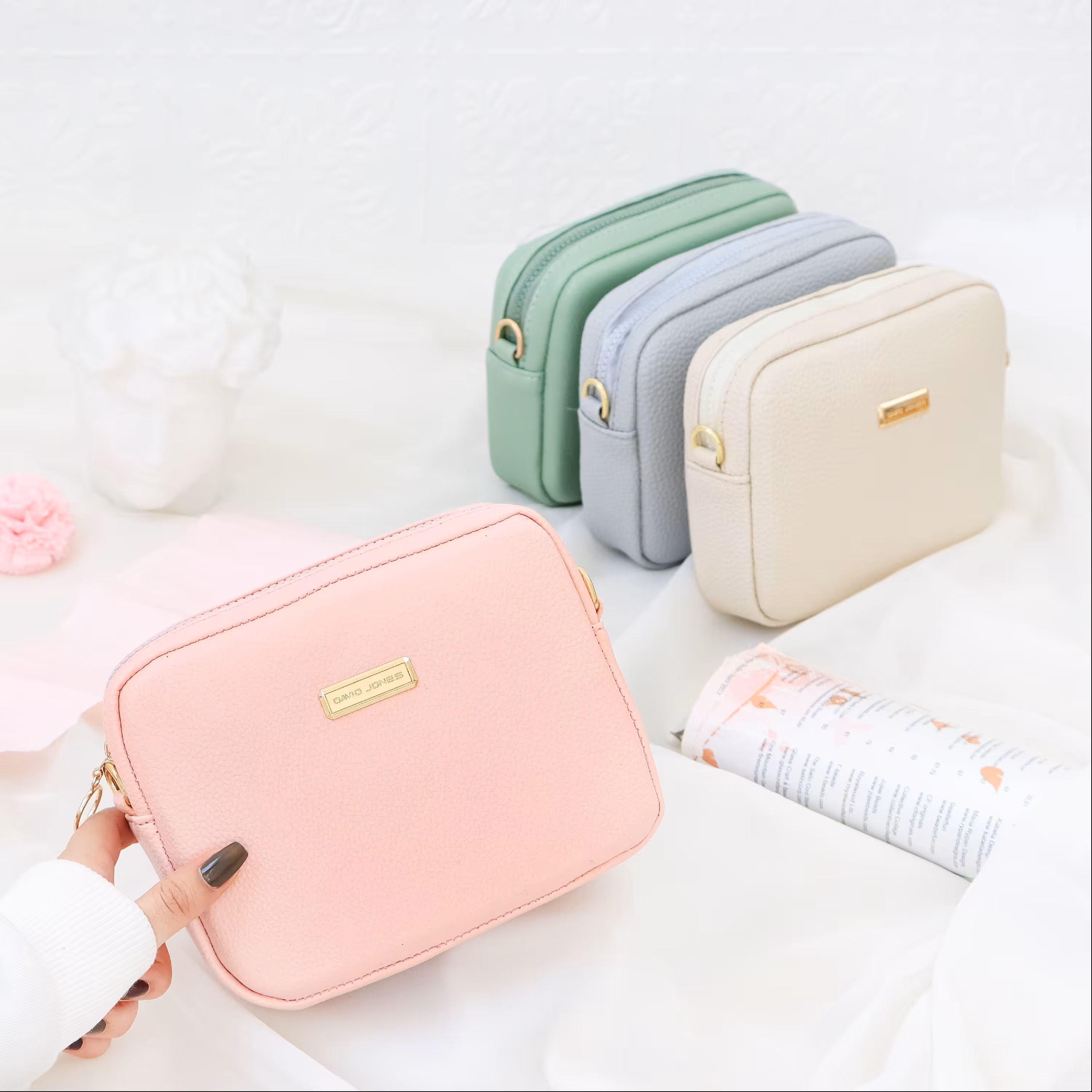 کیف دوشی رنگی چرم کیف جادار استایل دخترانه استایل تابستانه شیک 