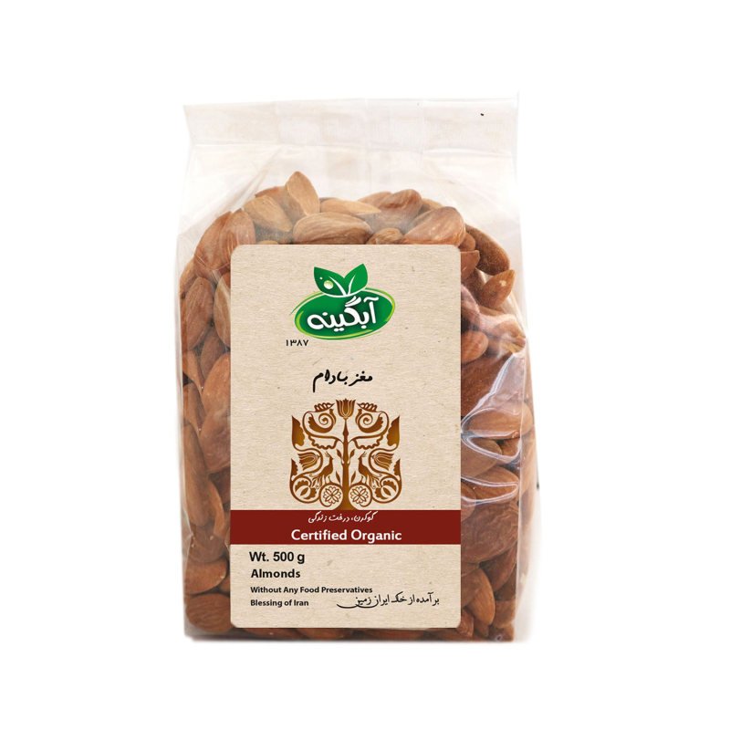 مغز بادام ارگانیک آبگینه 500 گرم
