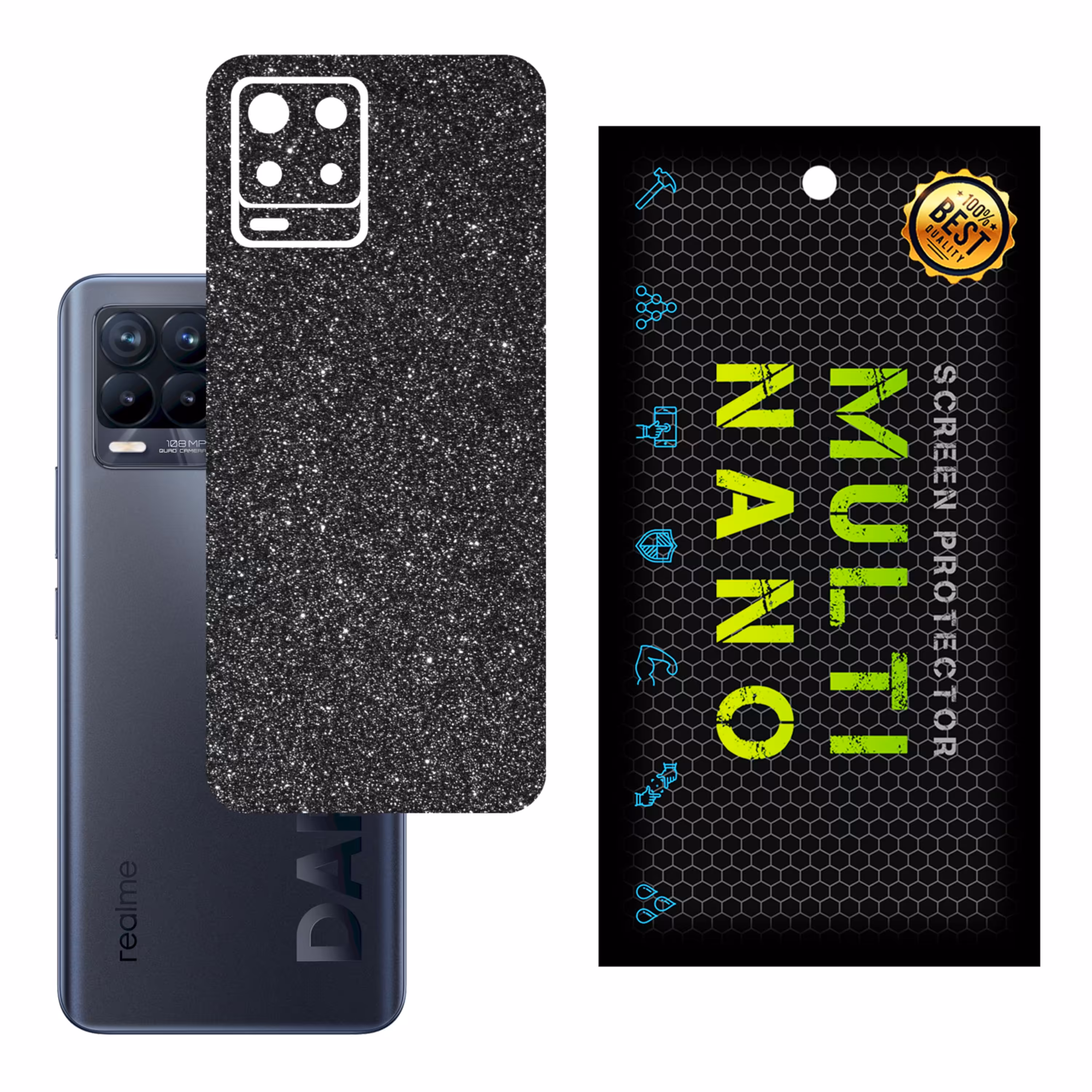 برچسب پوششی MultiNano مدل X-G1F-Gray برای پشت موبایل ریلمی 8 Pro