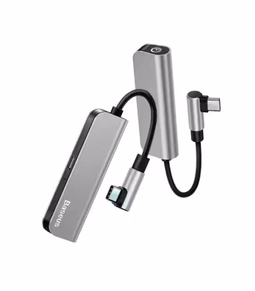 کابل تبدیل Type-C باسئوس اتصال همزمان هندزفری و شارژر مدل L53 PD Converter CATL53-01