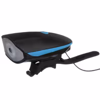 چراغ  جلو دوچرخه شارژی دارای بوق رنگ آبی 