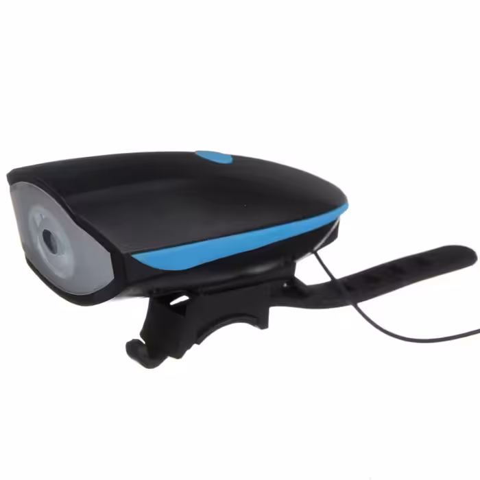 چراغ  جلو دوچرخه شارژی دارای بوق رنگ آبی 