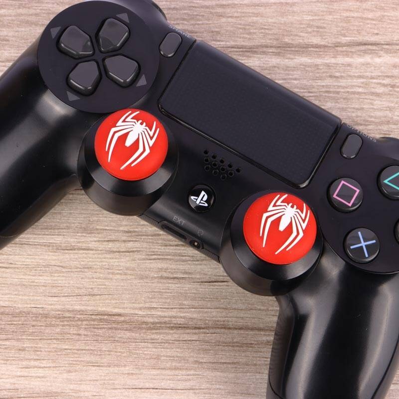 روکش آنالوگ دسته بازی 2 تایی PS4-XBOX طرح Spider Man قرمز کد 2