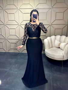 پیراهن مهمانی زنانه گیپور مدل ترنج