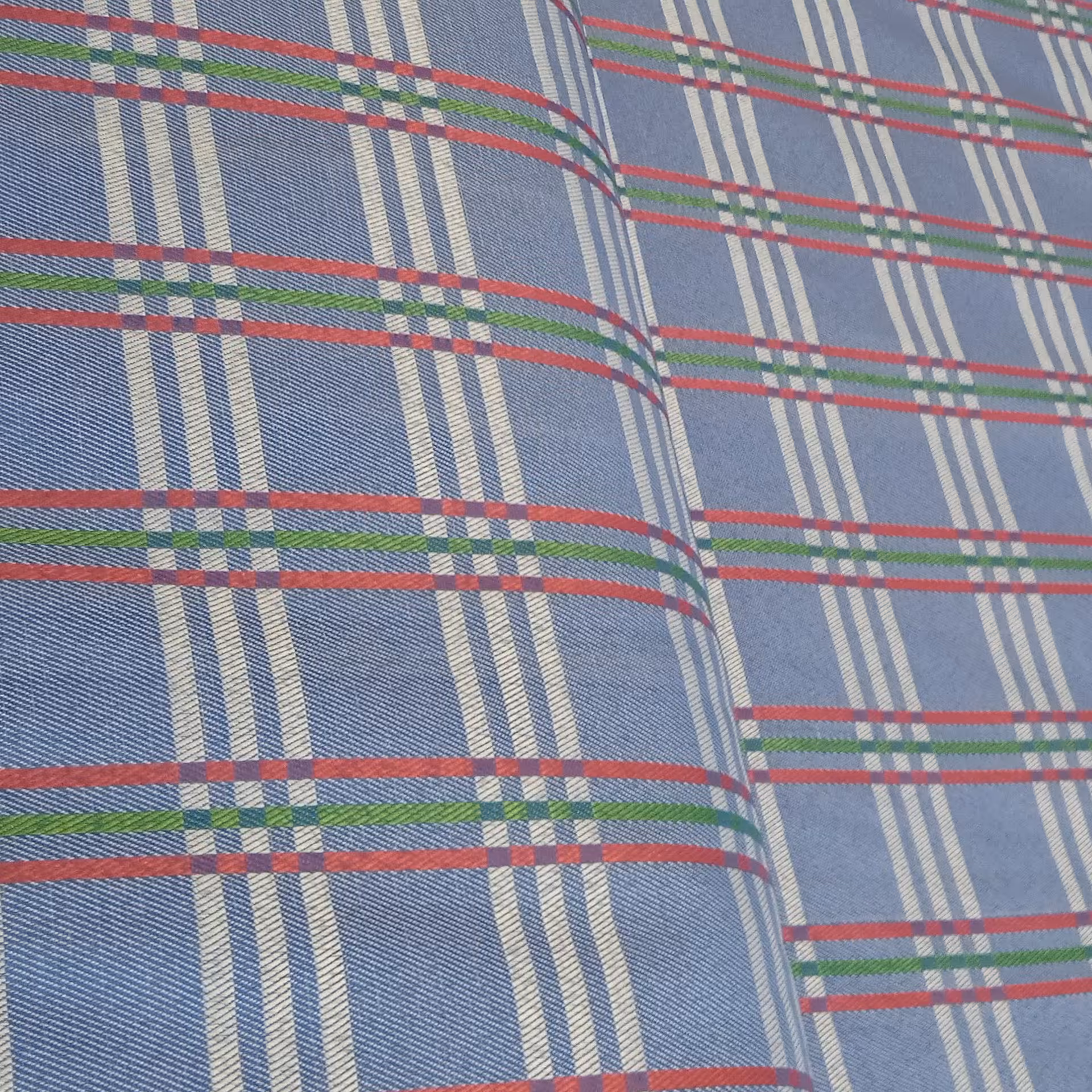 پارچه زیر سفره ای  عرض دو متر (پلاس)         پارچه روفرشی 2متری چهارخانه رنگ ابی اسمانی