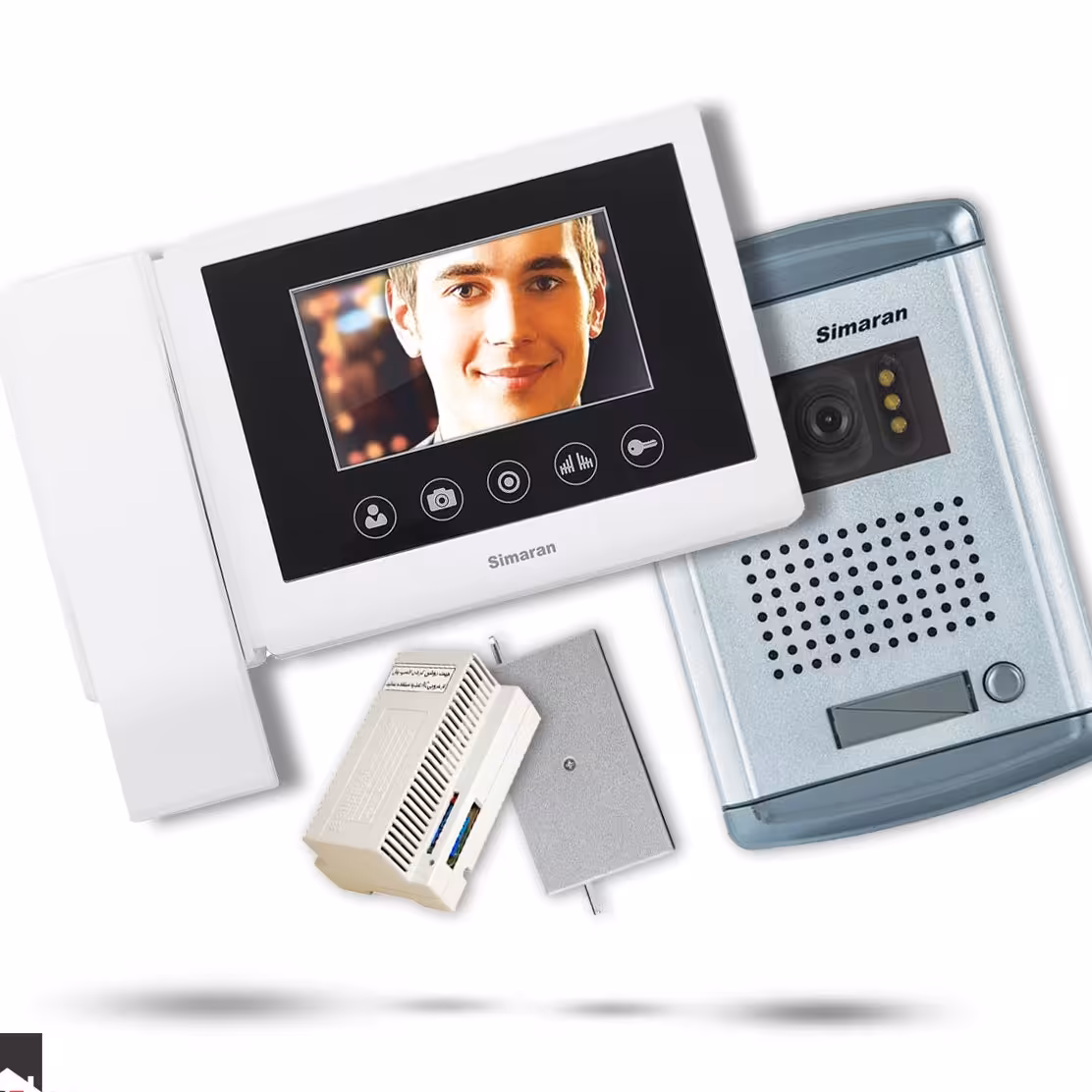 پکیج کامل آیفون تک واحدی سیماران با مانیتور 4.3 اینچ با حافظه