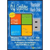 فلش بوتیبل Windows 11 10 Pro. Ent. 4In1 X64 Driver Pack 2023 Office 2016-19-21 
