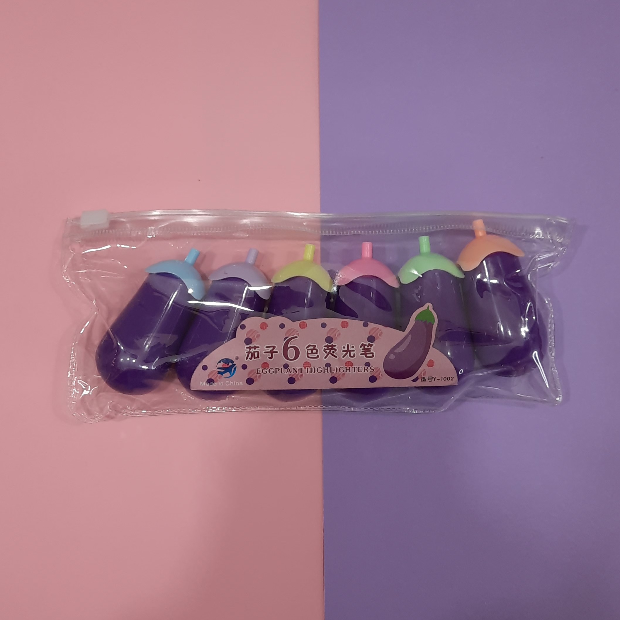 ماژیک هایلایتر 6 رنگ طرح بادمجان