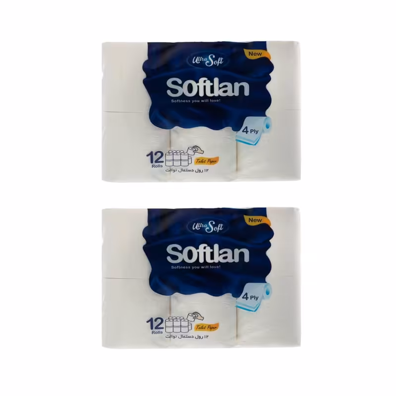 دستمال توالت سافتلن مدل S12 دو بسته 12 عددی