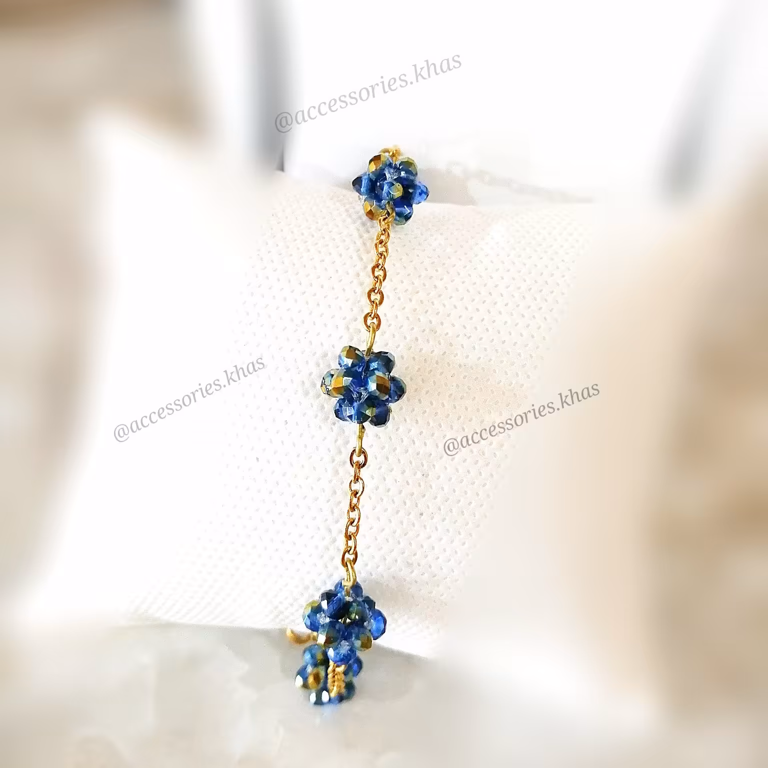 بدلیجات کریستالی دستبند طرح توپی دست ساز