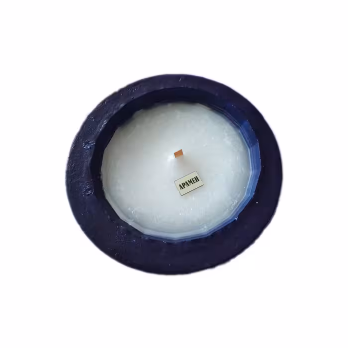 شمعدان کاسه ای بتنی با فتیله چوبی قابل سفارش در رنگهای مختلف