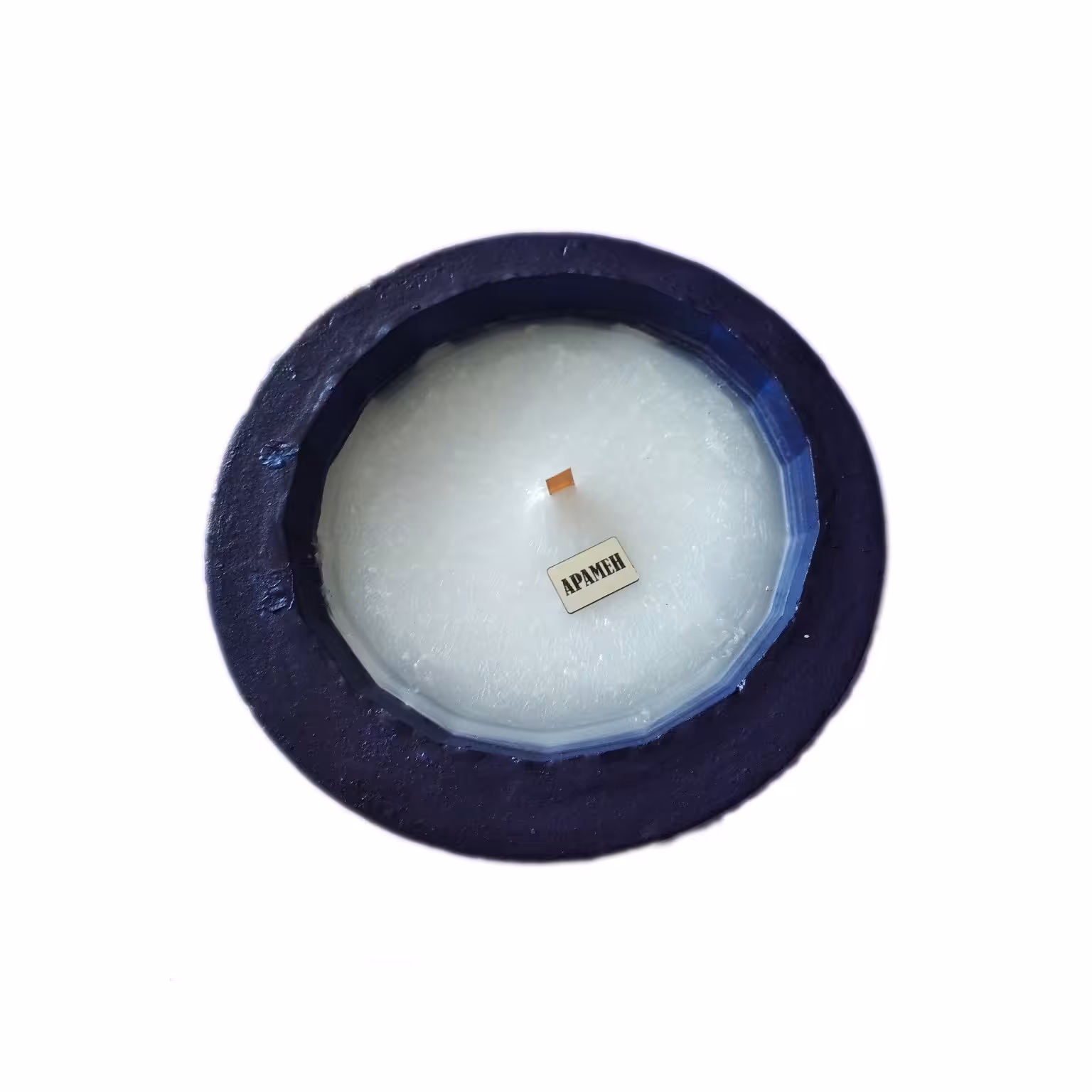 شمعدان کاسه ای بتنی با فتیله چوبی قابل سفارش در رنگهای مختلف