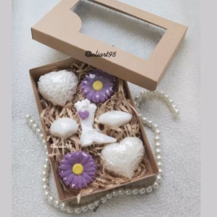 پک صابون معطر و دستساز گیاهی الی آرت صابون جهیزیه  صابون عروس  صابون گیاهی