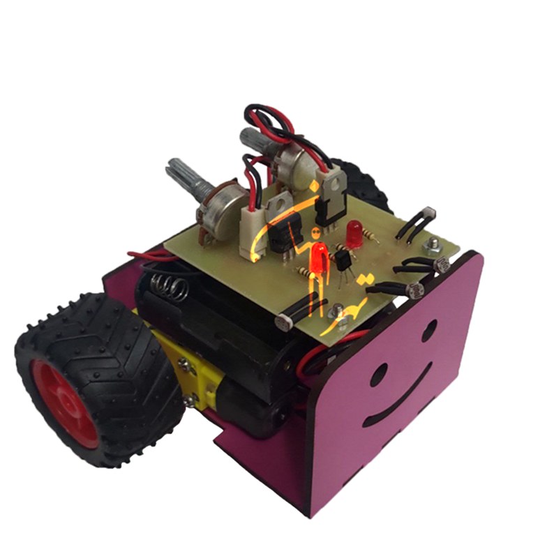 ربات تعقیب نور طرح لبخند ساخته شده و آماده