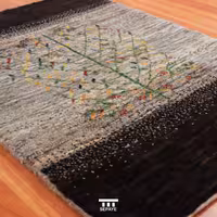 گبه ( دستبافت ) ریزبافت طرح مدرن کد 125  سایز 90 در 60 سانتی متر