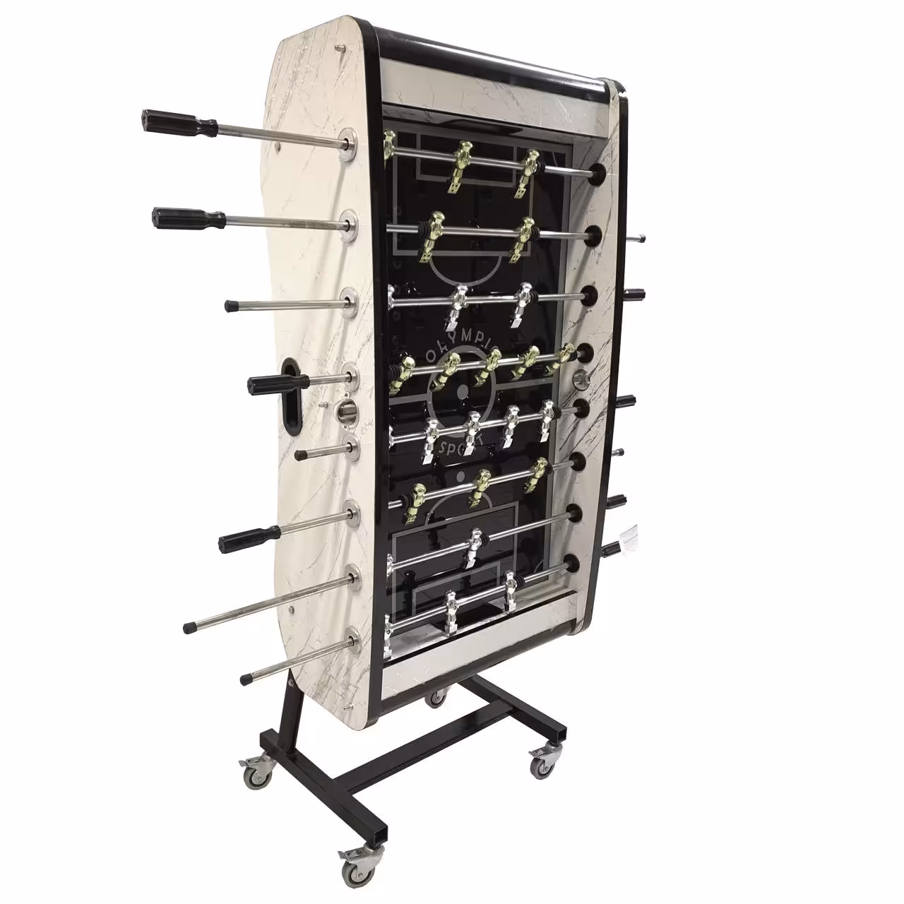 میز فوتبال دستی تاشو مدل S12-2 | فروش فوتبال دستی تاشو کف شیشه ای هایگلاس | سیمای ورزش