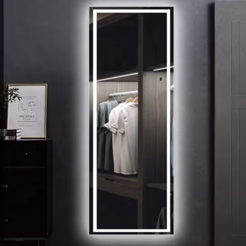 آیینه قدی بک لایت  180 در 80  دیواری سند نور سفید نصب با فیتینگ نصب آسان