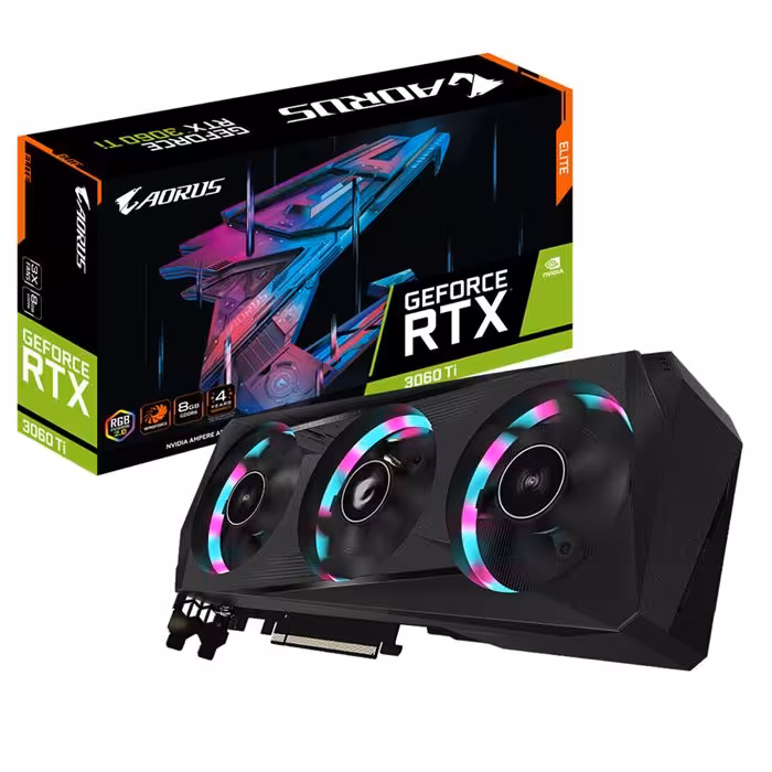 کارت گرافیک گیگابایت AORUS GeForce RTX 3060 Ti ELITE 8G