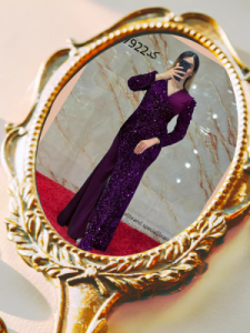 پیراهن شب زنانه کرپ مدل ماکسی مجلسی دنیز