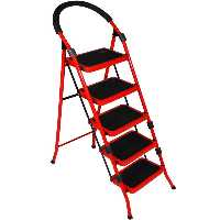 نردبان 5 پله کار آسان رنگ قرمز (پس کرایه)