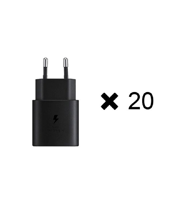 شارژر دیواری سامسونگ 25 وات مدل TA800 (پک 20 عددی) (دو پین) ویتنام