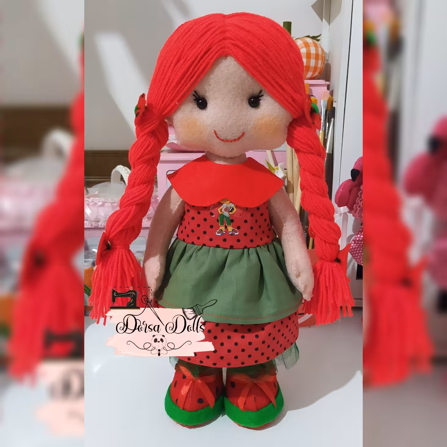 عروسک نمدی،عروسک یلدایی،قد 38 سانتی متر،یه هدیه ی عالی برای شب یلدا با قیمت مناسب