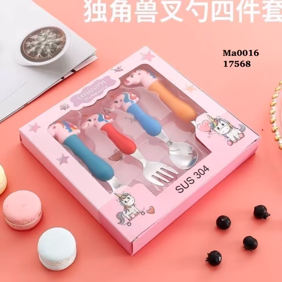 ست قاشق چنگال کودک سیلیکونی سیسمونی 