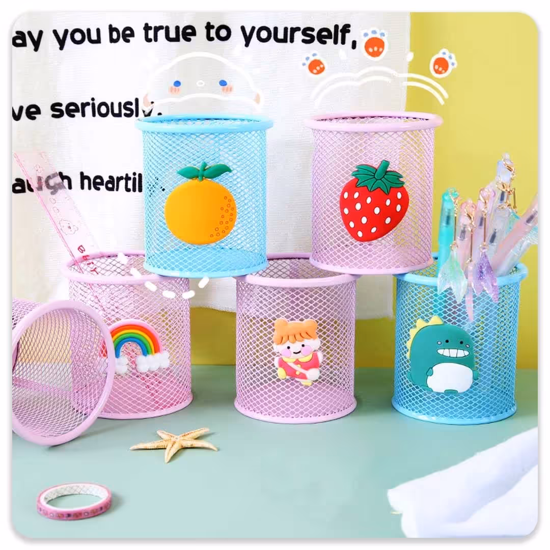 جاقلمی فانتزی رومیزی فلزی کیفیت عالی، استند لوازم تحریر