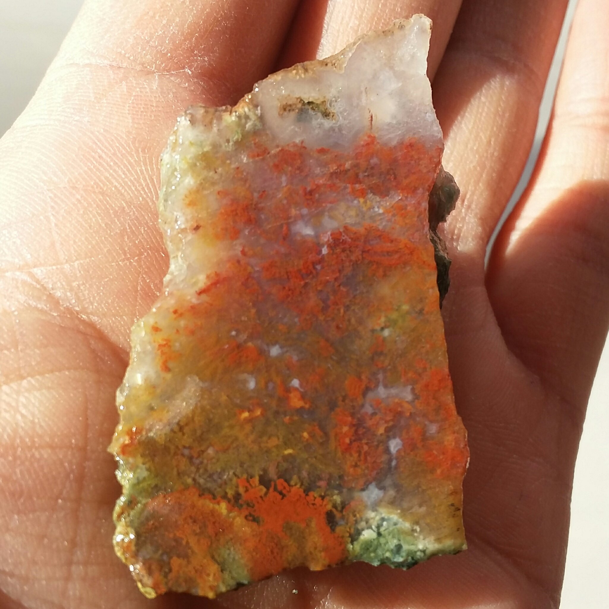 اسلایس سنگ راف عقیق منظره 7رنگ کمیاب دیدنی کاملا طبیعی خا ا اص