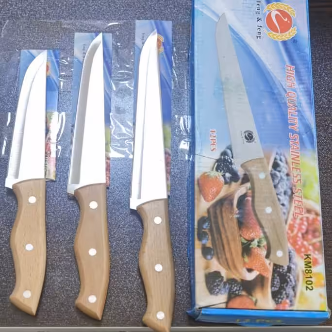 سرویس چاقوی با کیفیت 3 عددی دسته چوبی