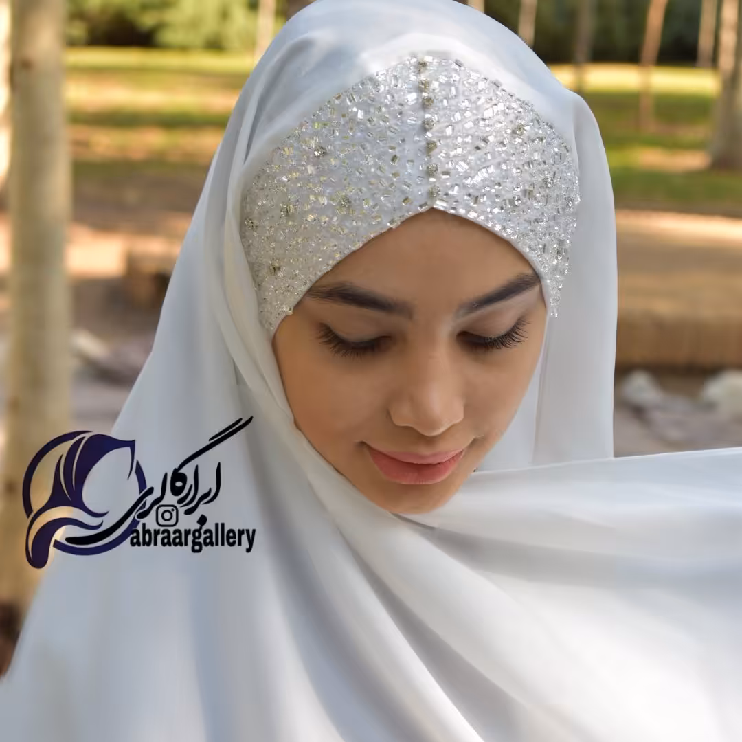 هدشال سنگدوزی جواهردوزی پرکار سفید هشتی زیرسازی شده