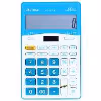 ماشین حساب رومیزی سفید آبی 12 رقمی مدل AT-2370B آتیما ATIMA