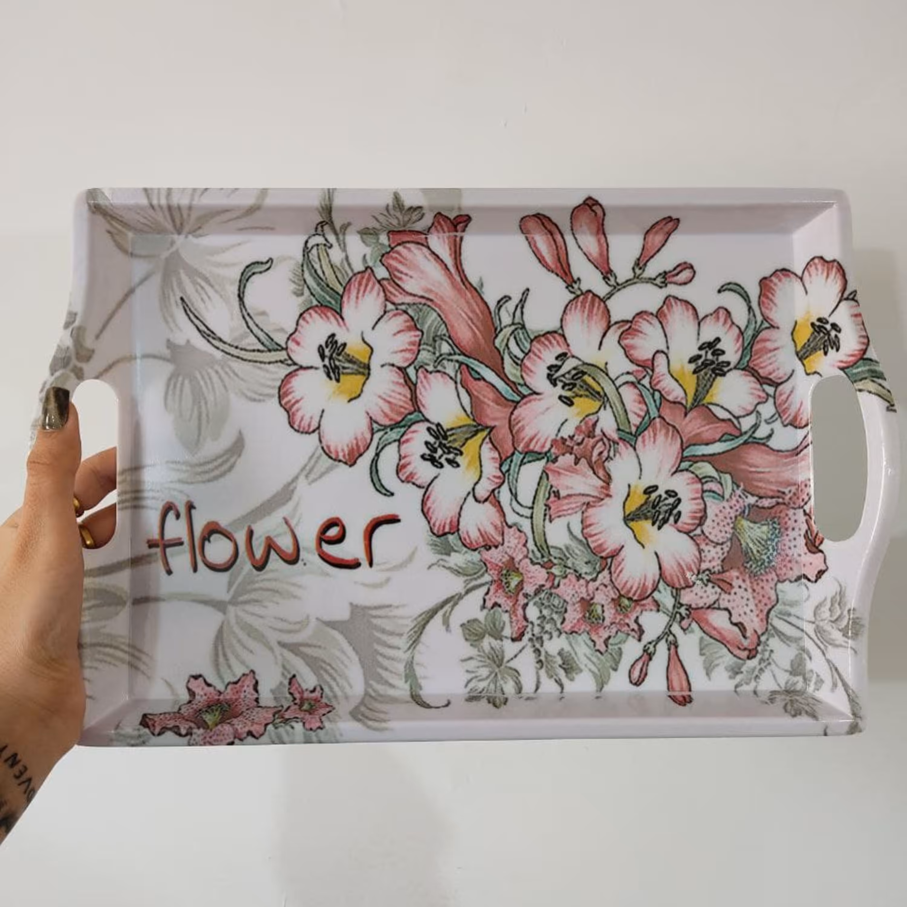 سینی8882 دسته دار محصول برندمعتبرمهروزجنس ملامین استاندارد پذیرایی