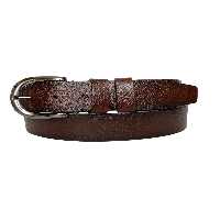 کمربند چند رنگ زنانه جین 100% چرم اصل قهوه ای تیره با سگک نقره مات 4 سانتی متر GoDeri