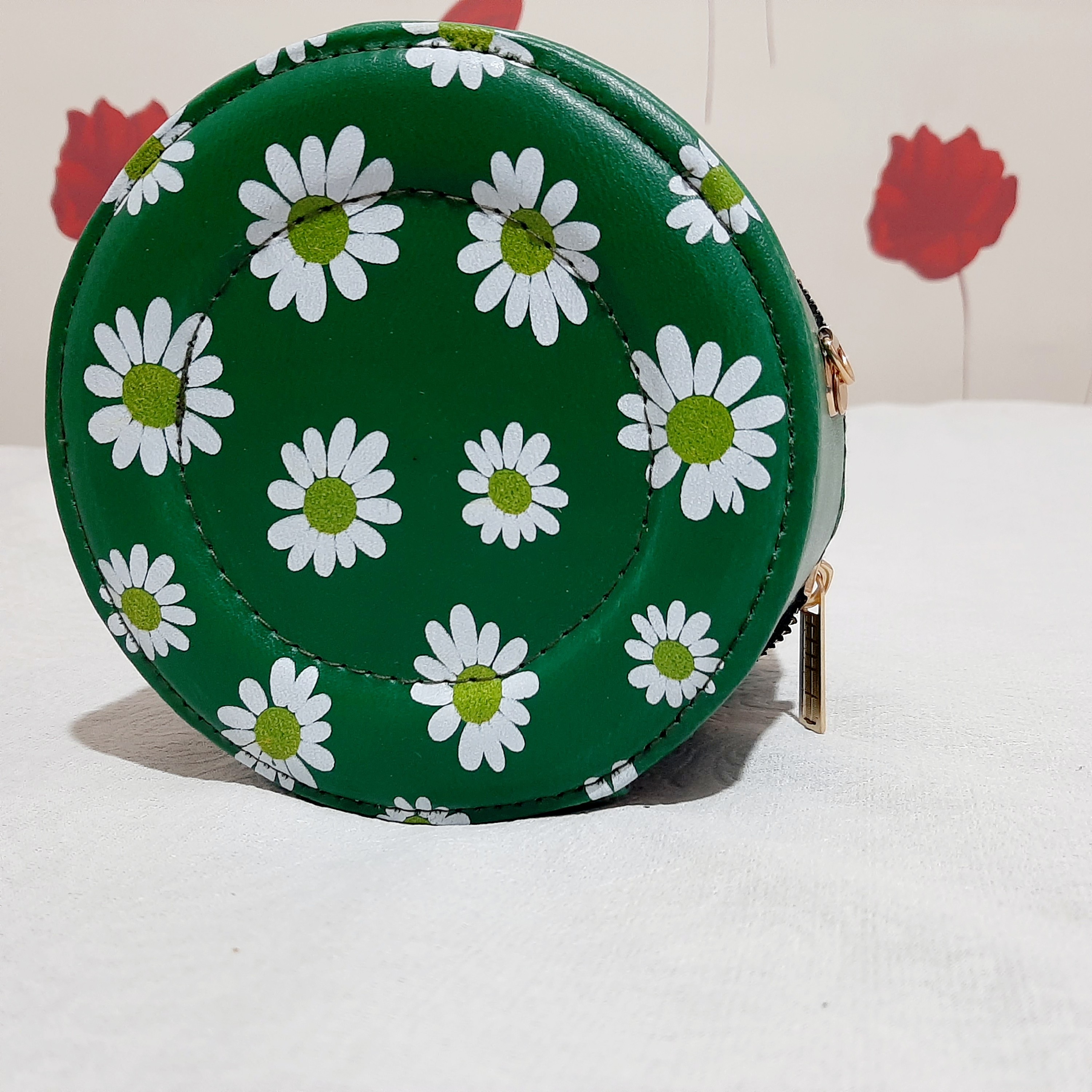 کیف بابونه ای گرد بند زنجیری چرمی ارسال رایگان