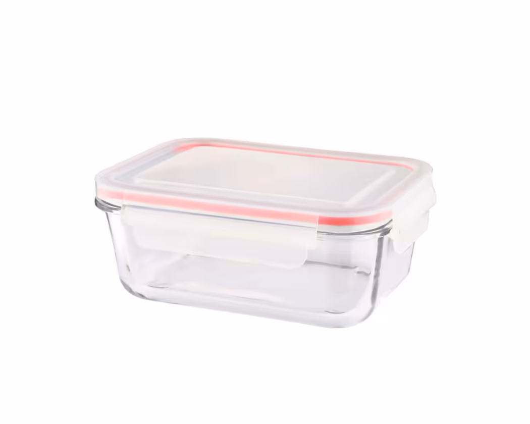 ظرف شیشه ای مستطیل 850 میلی لیتر لیمون