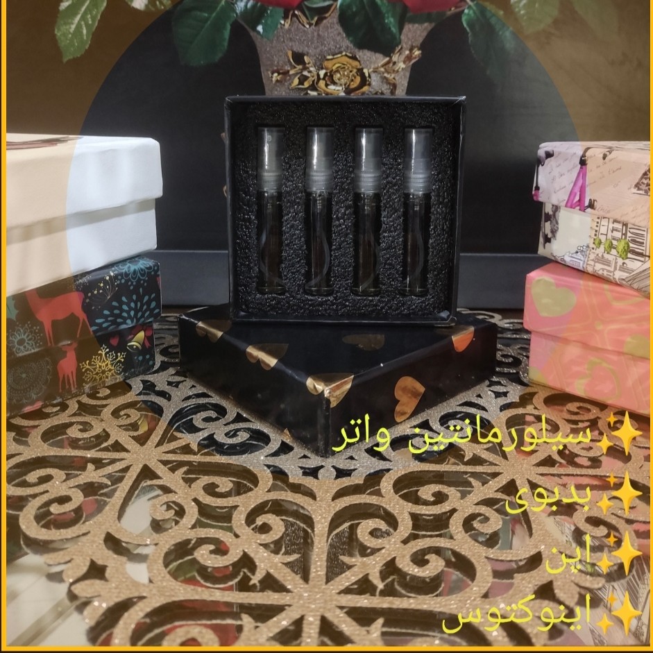 عطرپک مردانه تسترهدیه  ولنتاین به صرفه وشیک وجذاب عطرمردانه4عطربا4رایحه مختلف5گرمی
