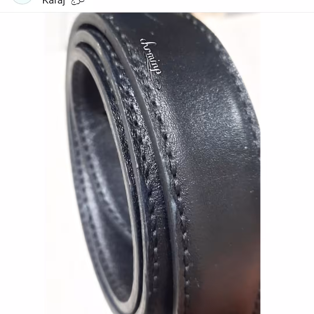  چرم طبیعی کمربند  دولایه گاو ی دست دوز