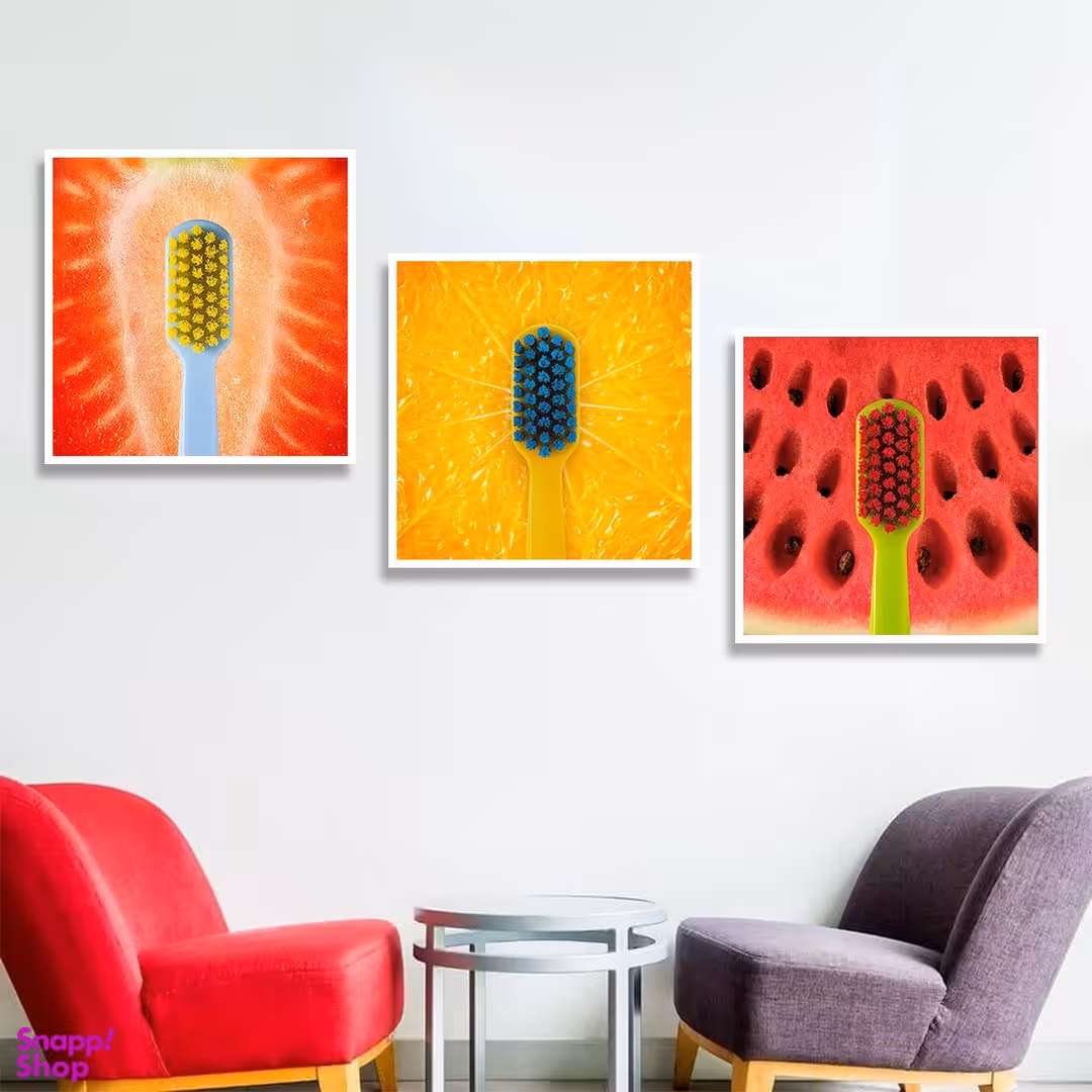 تابلو بکلیت طرح دندانپزشکی و سلامت دهان و دندان مدل W-1334 مجموعه 3 عددی