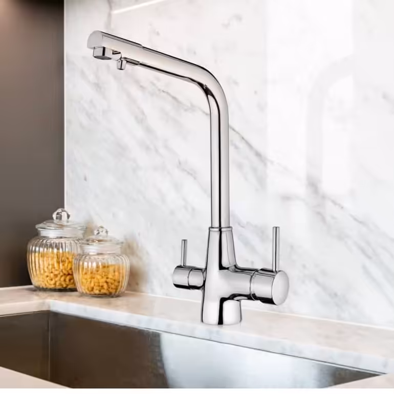 شیر اهرمی ظرفشویی کاویان مدل هیوا کروم دومنظوره (تصفیه دار)