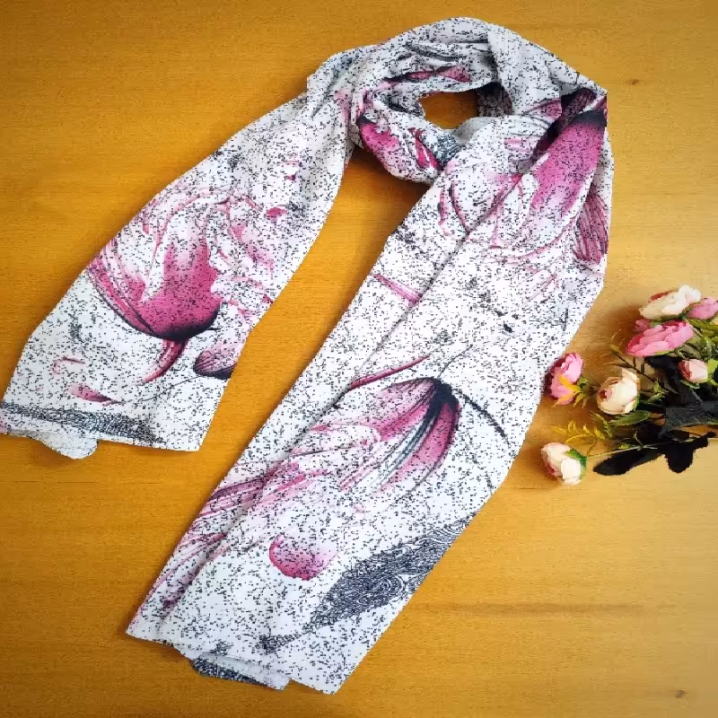 شال نخی طرح لاله