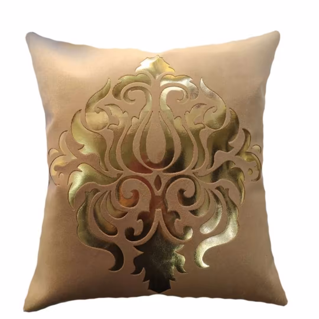 کاور کوسن چرم و مخمل طرح شاهکار 