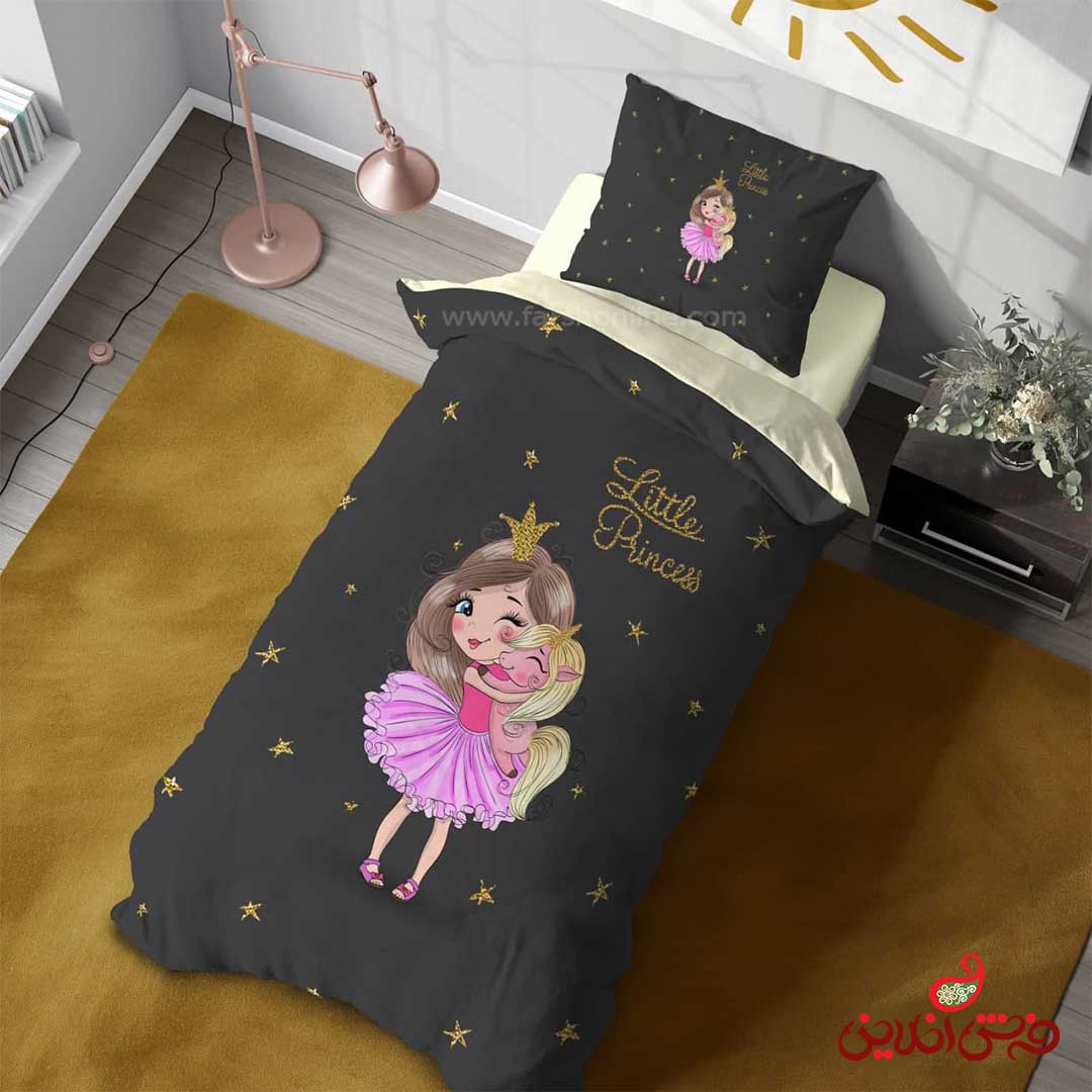 روتختی سه بعدی مدرن طرح دخترانه( دختر دامن صورتی و یونیکورن)کد 3146