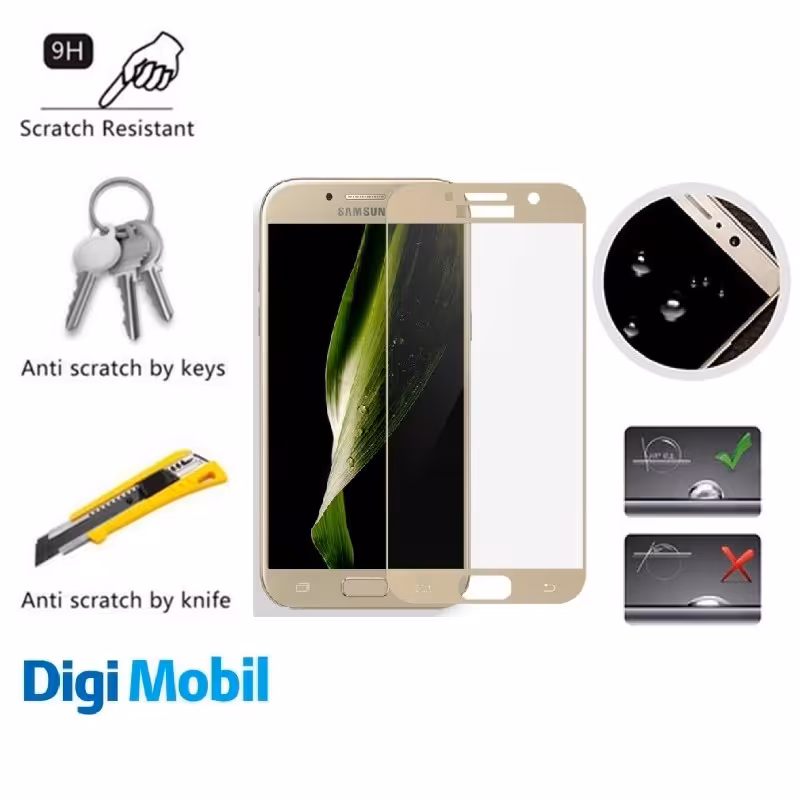 فول گلس گوشی سامسونگ A320 یا A3 2017 رنگ طلایی