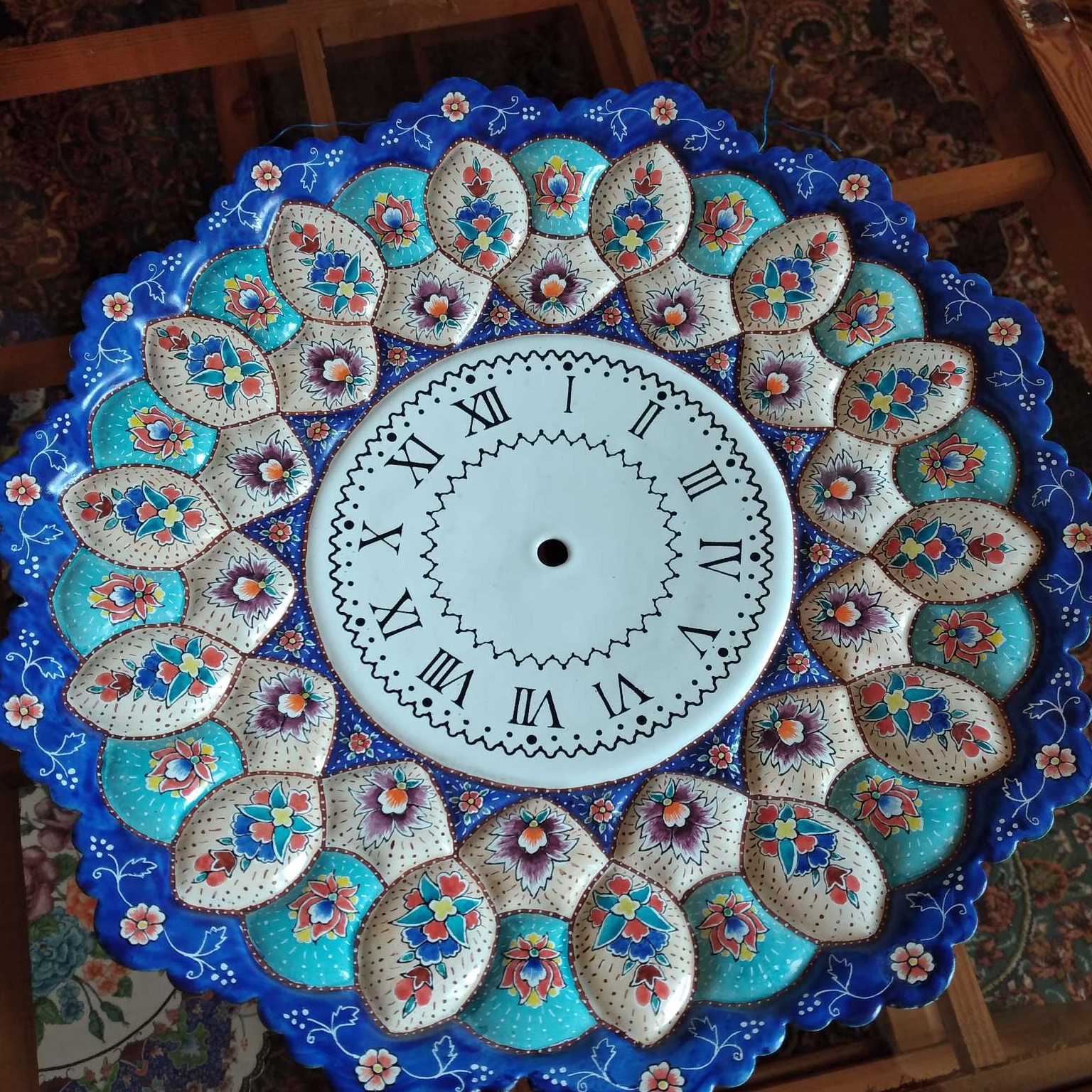 ساعت میناکاری روی مس 30 سانتی  بدون موتور